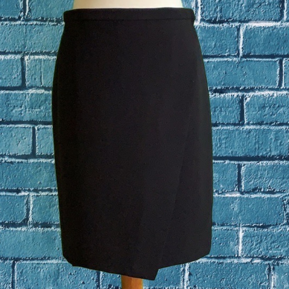 J.Crew Women's Size 2 Wrap Around Suiting Skirt Black Zipper, Lined